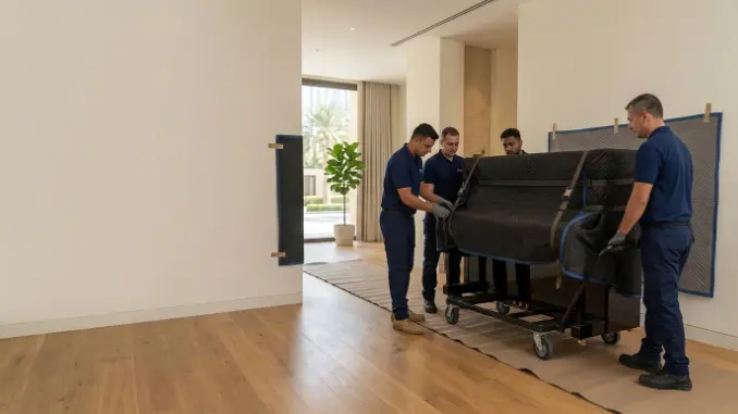 Professional piano movers in Abu Dhabi handling different types of piano relocation safely