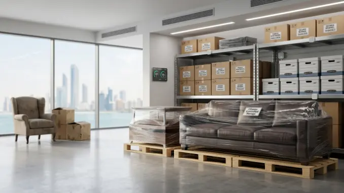 Professional storage solutions in Abu Dhabi protecting furniture and belongings from heat and humidity