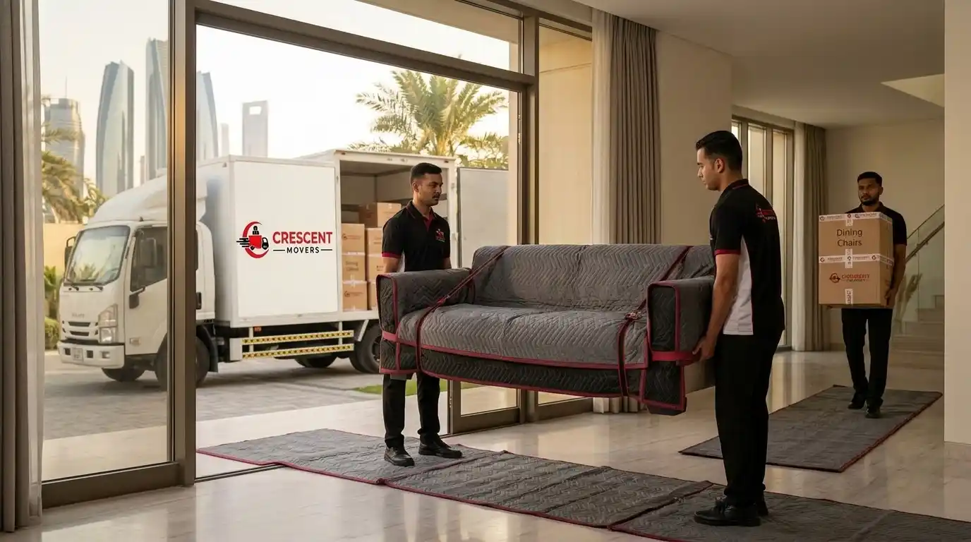Professional furniture delivery service transporting items in Abu Dhabi