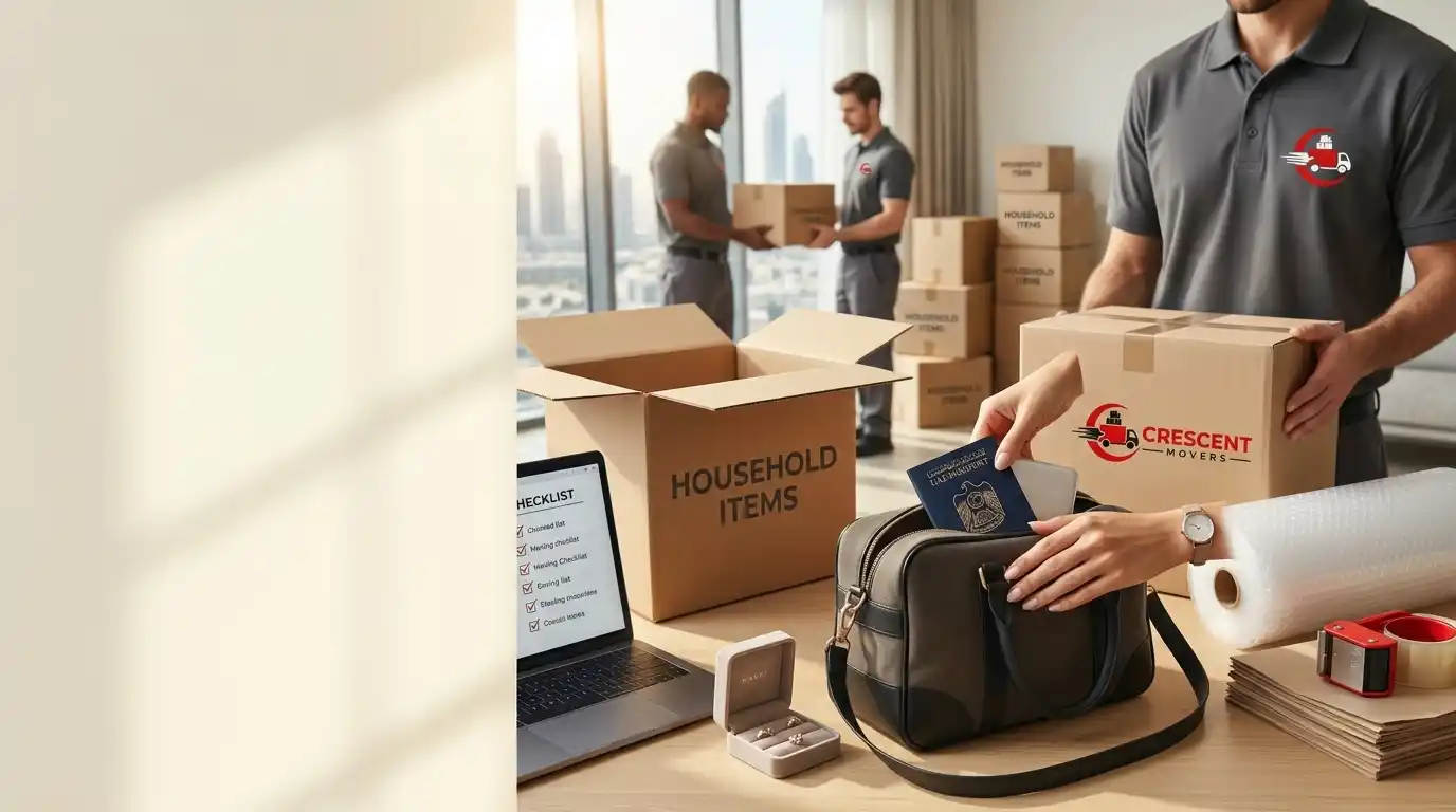 Items not to pack before moving in Abu Dhabi including documents valuables and electronics protection