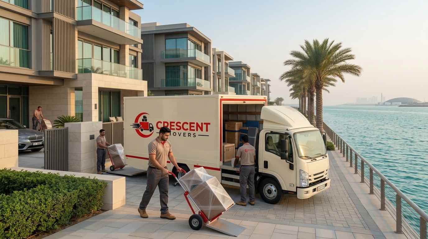 Moving to Saadiyat Island Abu Dhabi with furniture and moving boxes