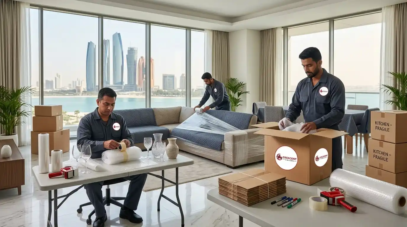 Professional packing services for home relocation in Abu Dhabi