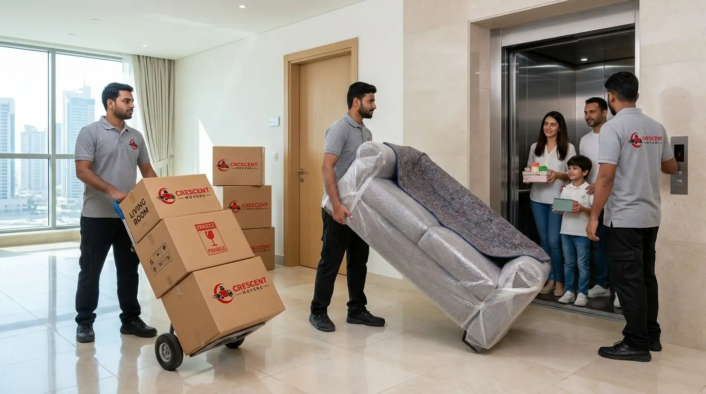 Apartment moving guide showing relocation preparation in Abu Dhabi