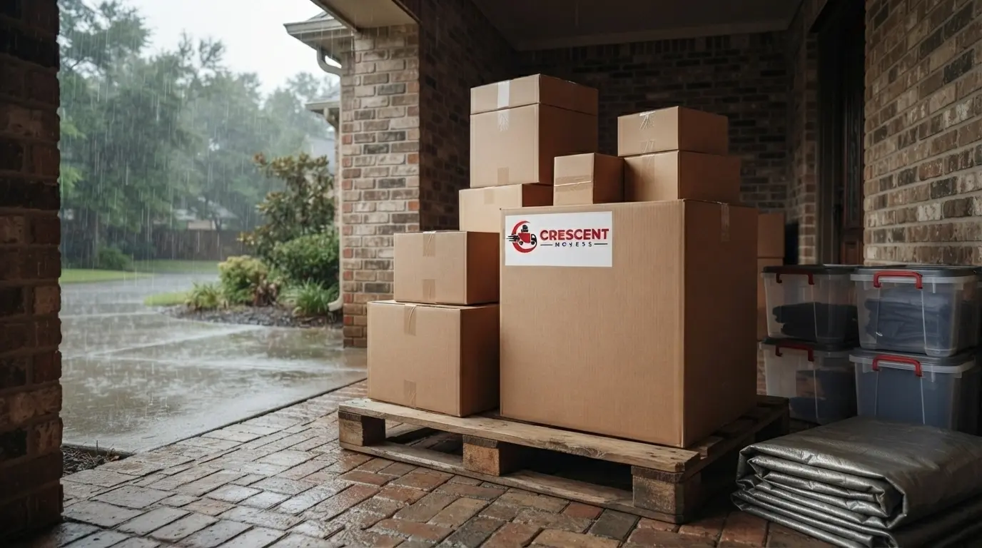Moving boxes protected from moisture during a move