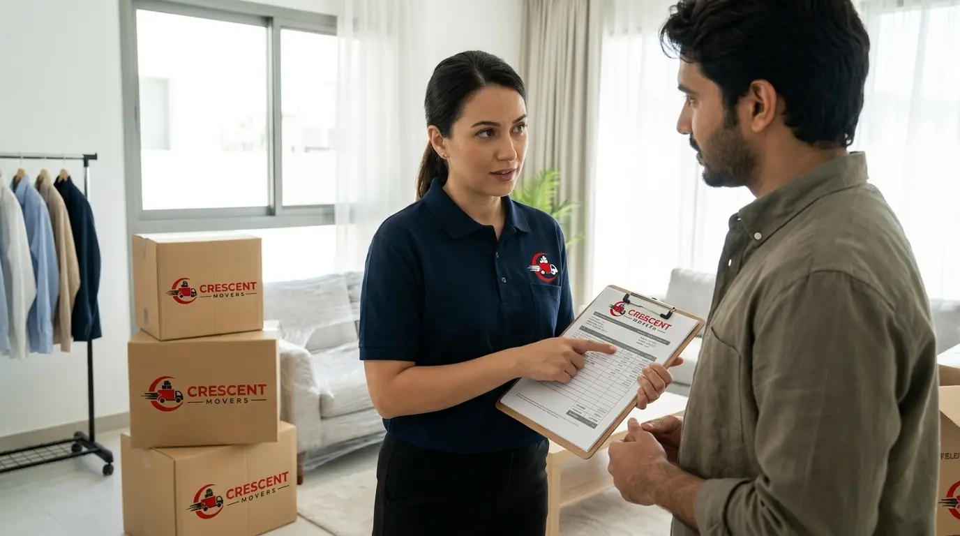 Guide explaining moving costs and relocation budget factors in Abu Dhabi