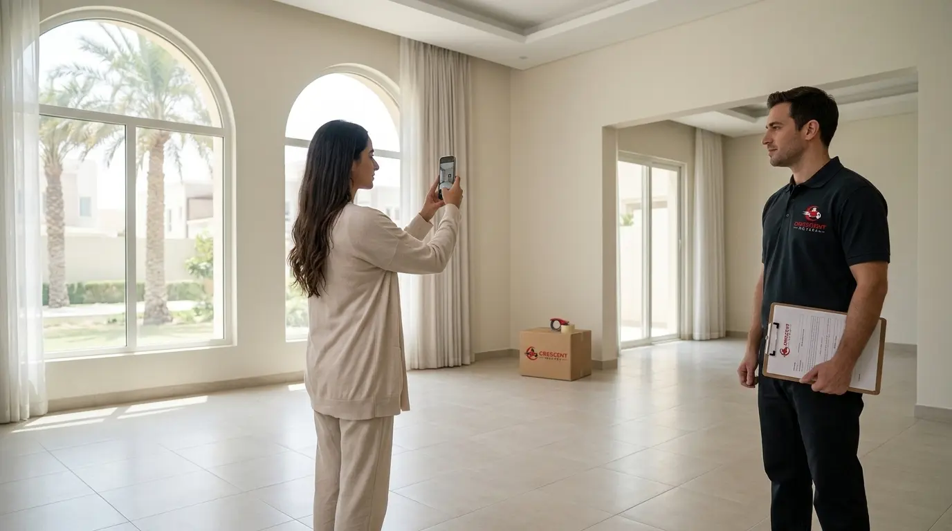 Final walkthrough of an empty home before property handover